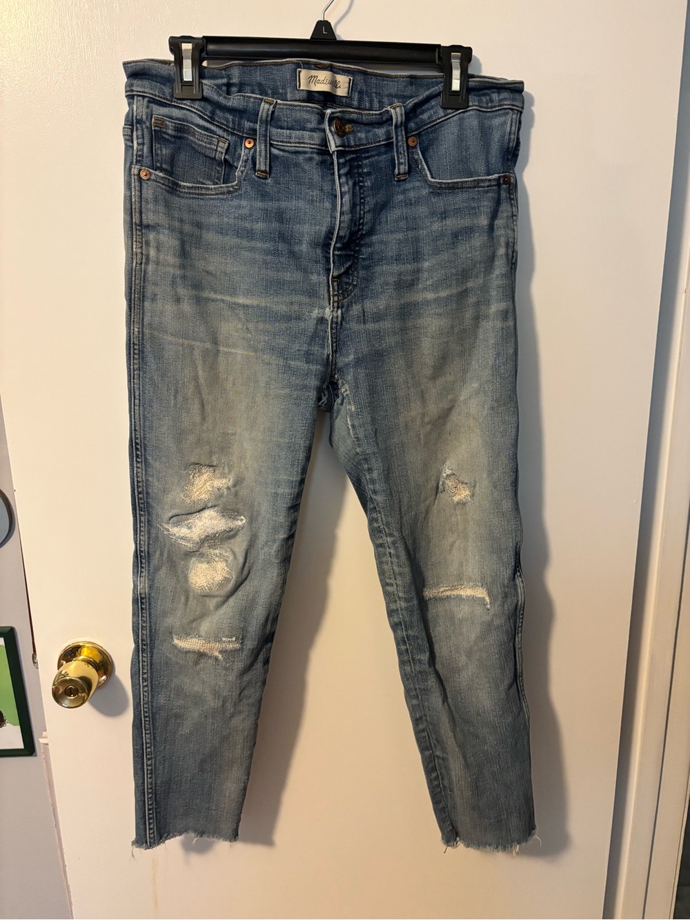 Madewell Distressed Light Wash 9” High Rise Skinny 32” Women’s Jeans
